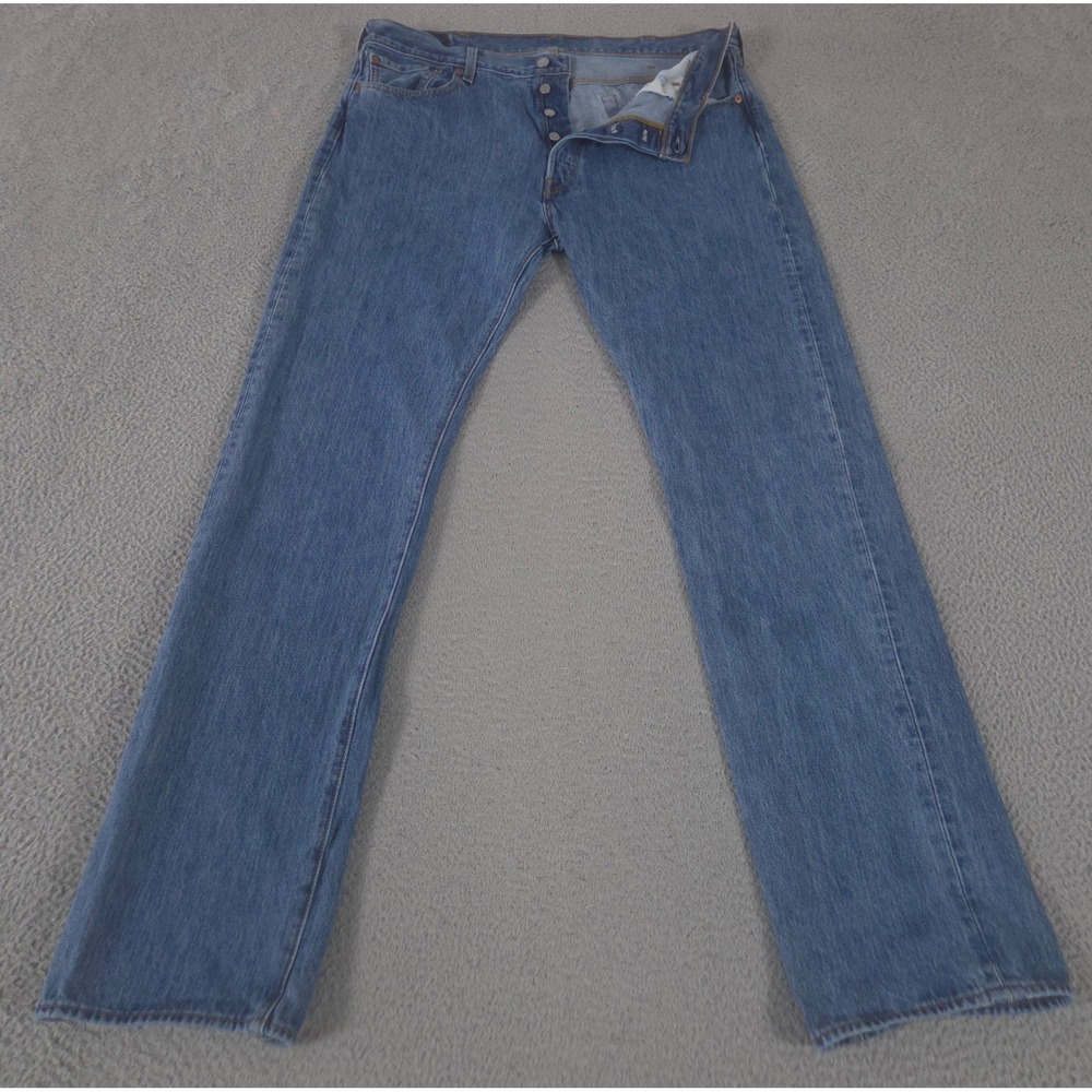 Levi's Jeans Mens 38x36 Blue 501 Original Straight Leg Button Fly Denim Pants